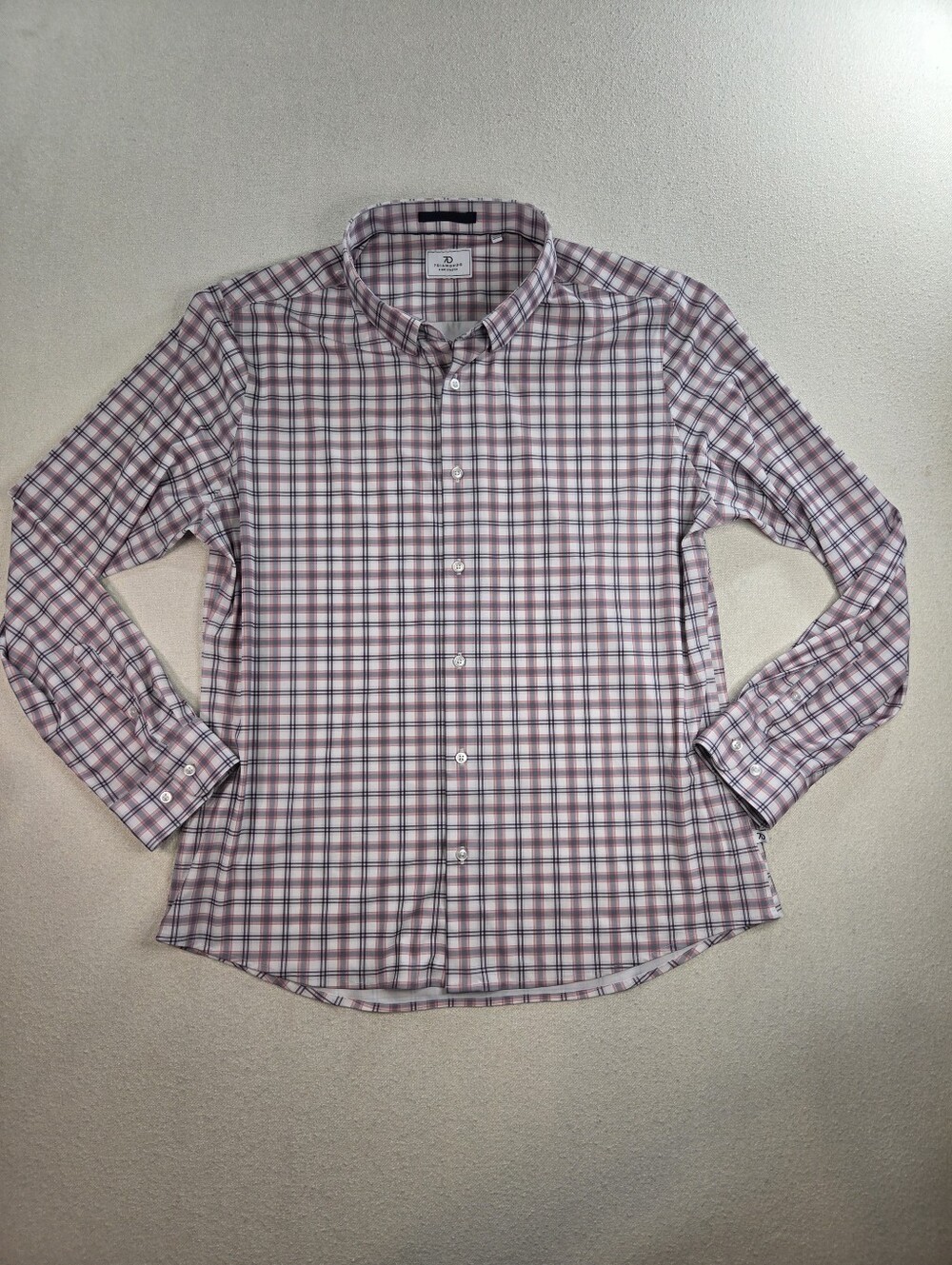 7 Diamonds 4 Way Stretch Plaid Button Up Shirt Large